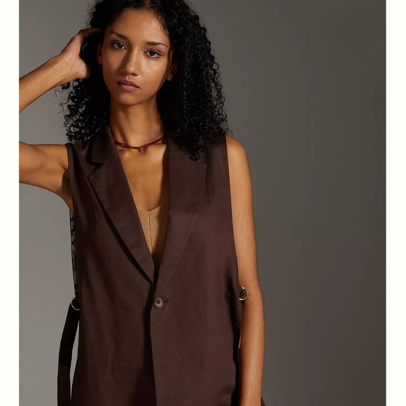 NWOT chocolate brown vest by Maeve for Anthropologie - Picture 2 of 11